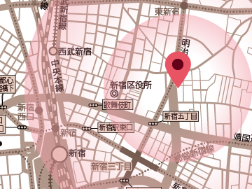新宿駅付近の地図